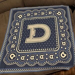 Double D Ranch navy logo cotton scarf. Brand new, in plastic sleeve.